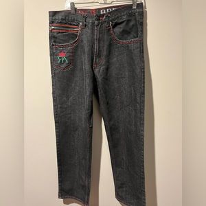 Red Ape Mens Jeans Authentic Zip Logo 34/32 34x32